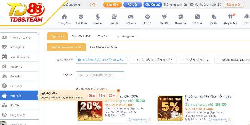 Hướng Dẫn Nạp Tiền TD88 An Toàn, Uy Tín Và Bảo Mật 2026