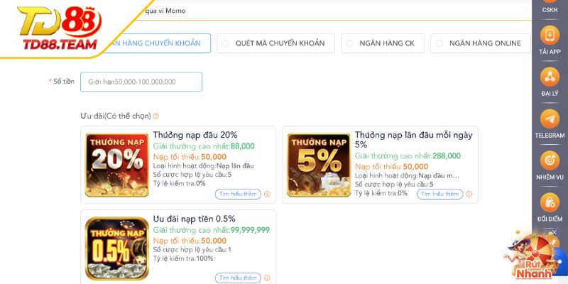 Hướng Dẫn Nạp Tiền TD88 An Toàn, Uy Tín Và Bảo Mật 2026